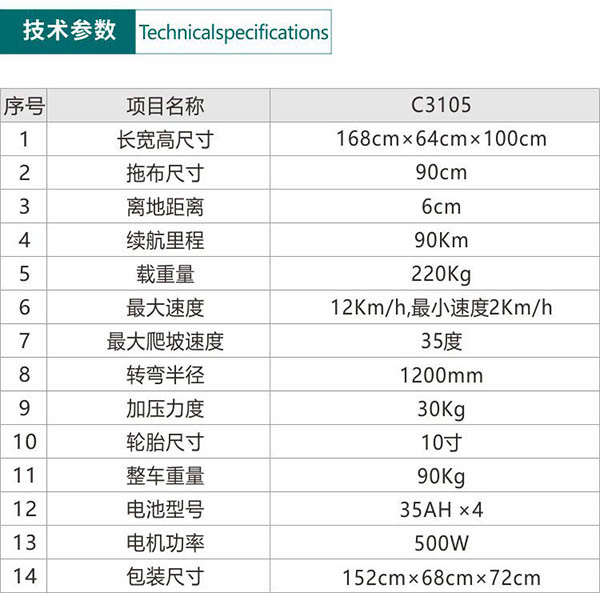 电动同德尘推车C3105